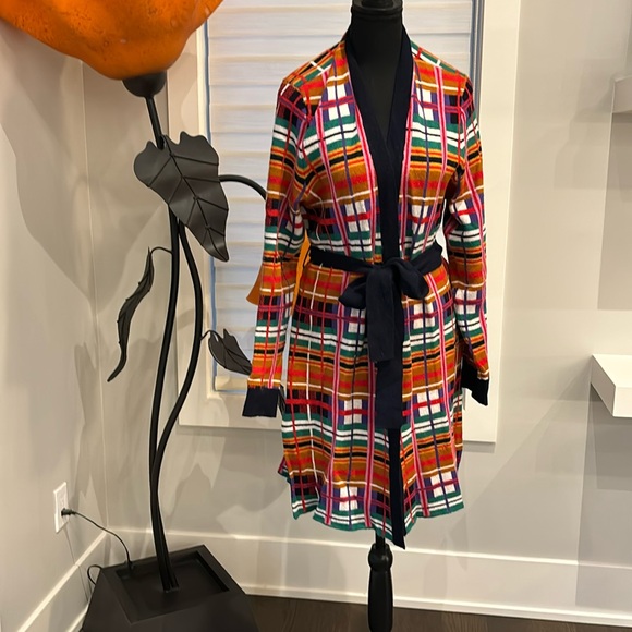 Anthropologie Moth Williston Plaid Long Cardigan Size Large - Picture 2 of 10